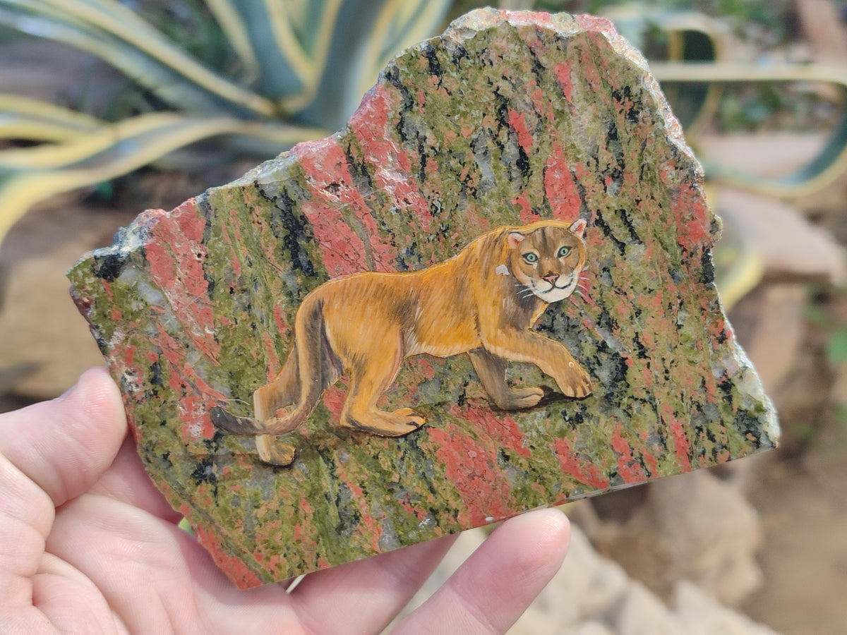Hand Made Animal Decoupage Stone Slabs x 3 From Southern Africa - Toprock Gemstones and Minerals 