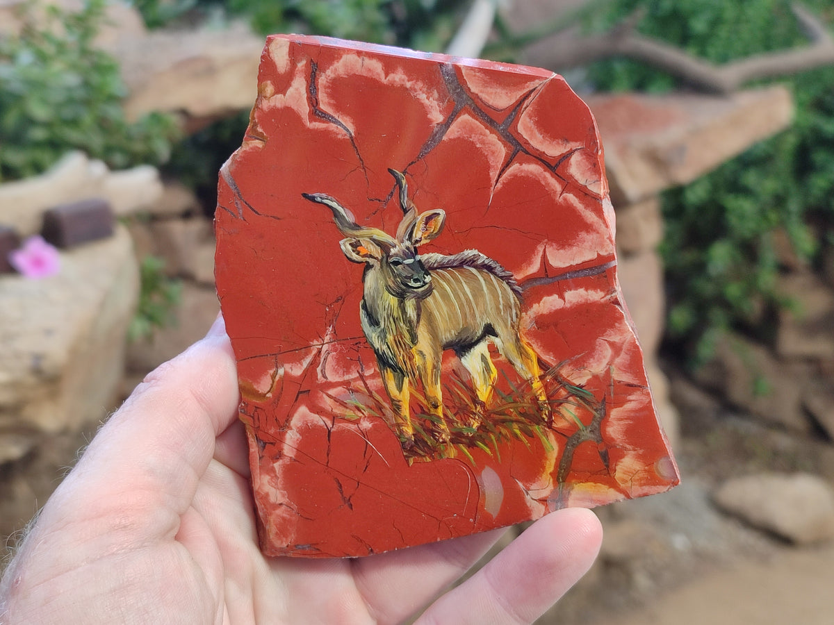 Hand Made Animal Decoupage Stone Slabs x 3 From Southern Africa - Toprock Gemstones and Minerals 
