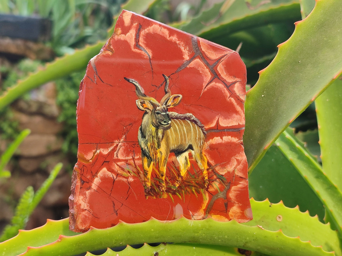 Hand Made Animal Decoupage Stone Slabs x 3 From Southern Africa - Toprock Gemstones and Minerals 