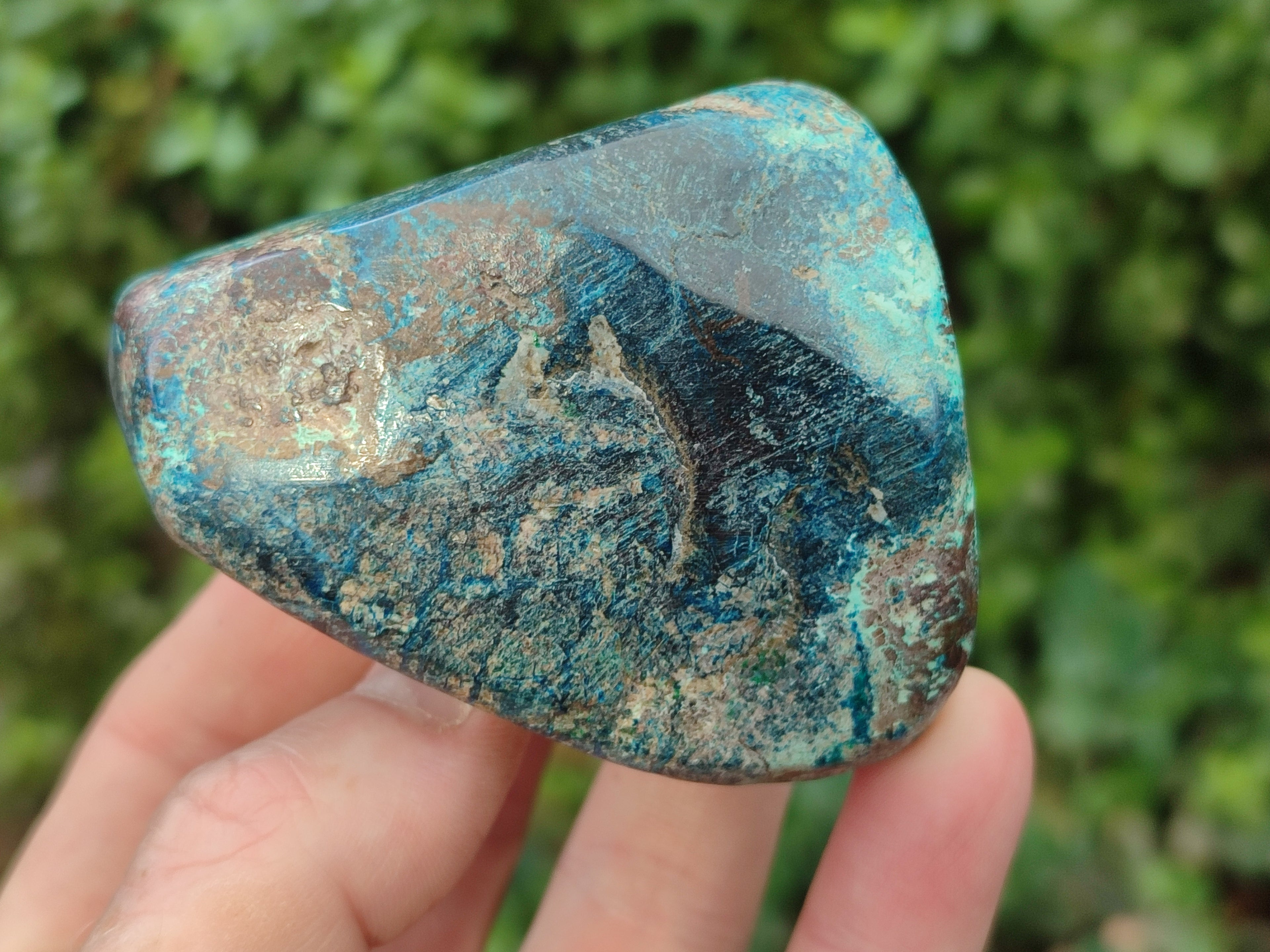 Polished Shattuckite With Azurite & Chrysocolla Free Forms x 6 From Congo - Toprock Gemstones and Minerals 
