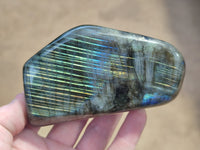 Polished Labradorite Standing Free Forms x 3 From Tulear, Madagascar - Toprock Gemstones and Minerals 