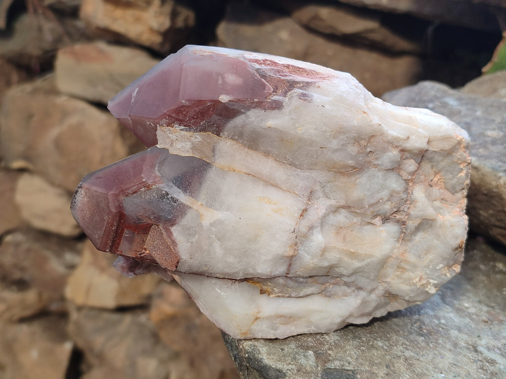Natural Red Hematoid Quartz Clusters x 2 From Karoi, Zimbabwe - Toprock Gemstones and Minerals 