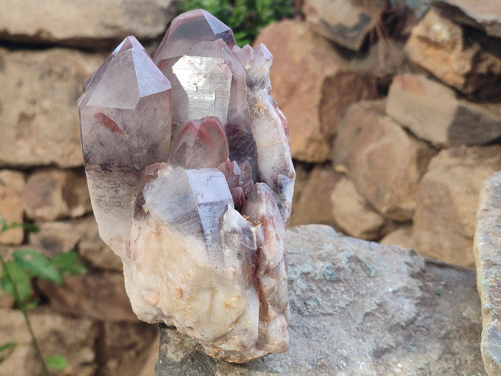Natural Red Hematoid Quartz Clusters x 2 From Karoi, Zimbabwe - Toprock Gemstones and Minerals 