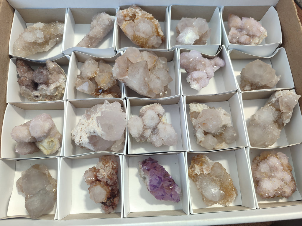 Natural Amethyst Spirit Quartz Clusters x 20 From Boekenhouthoek, South Africa - Toprock Gemstones and Minerals 