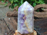 Polished Chevron Amethyst Points x 2 from Madagascar - Toprock Gemstones and Minerals 