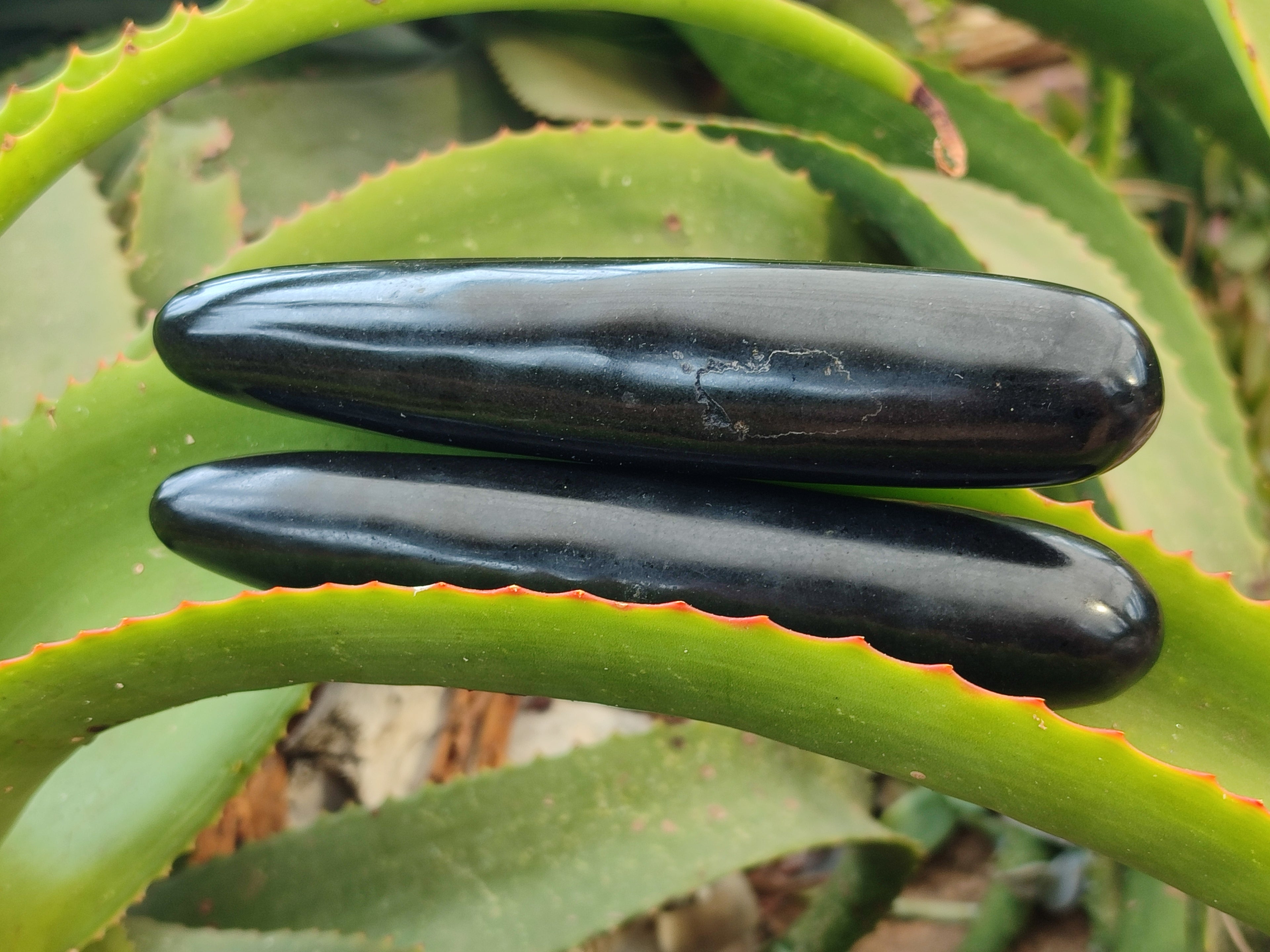Polished Black Basalt Massage Wands x 6 From Antsirabe, Madagascar - Toprock Gemstones and Minerals 