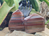Polished Banded Tiger Iron Jasper Points x 3 From Northern Cape, South Africa - Toprock Gemstones and Minerals 