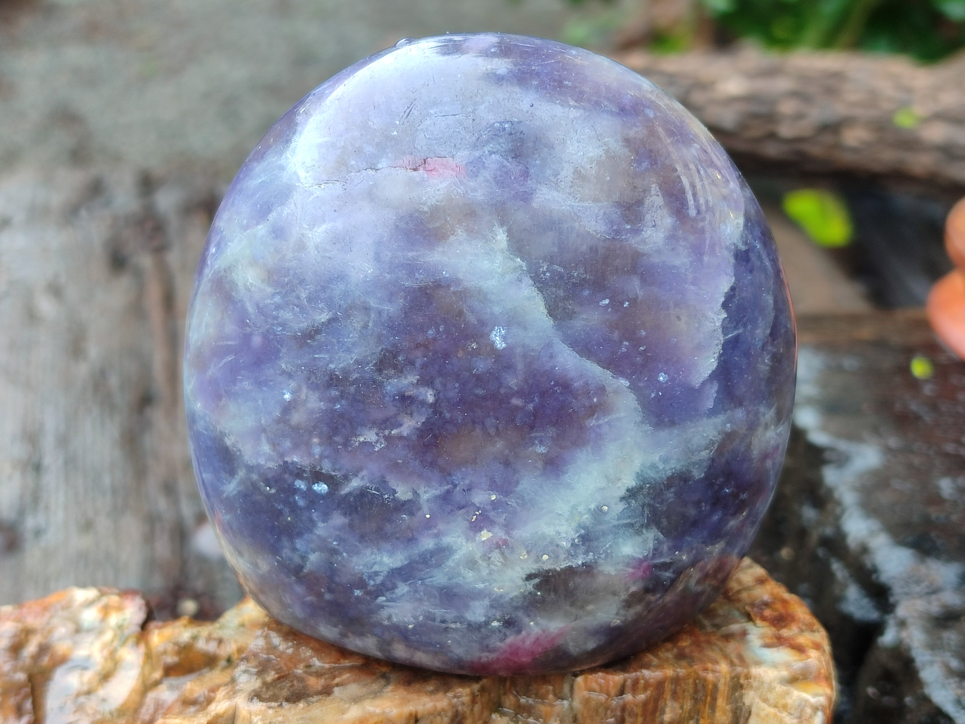 Polished Lepidolite Standing Free Forms x 3 From Madagascar - Toprock Gemstones and Minerals 