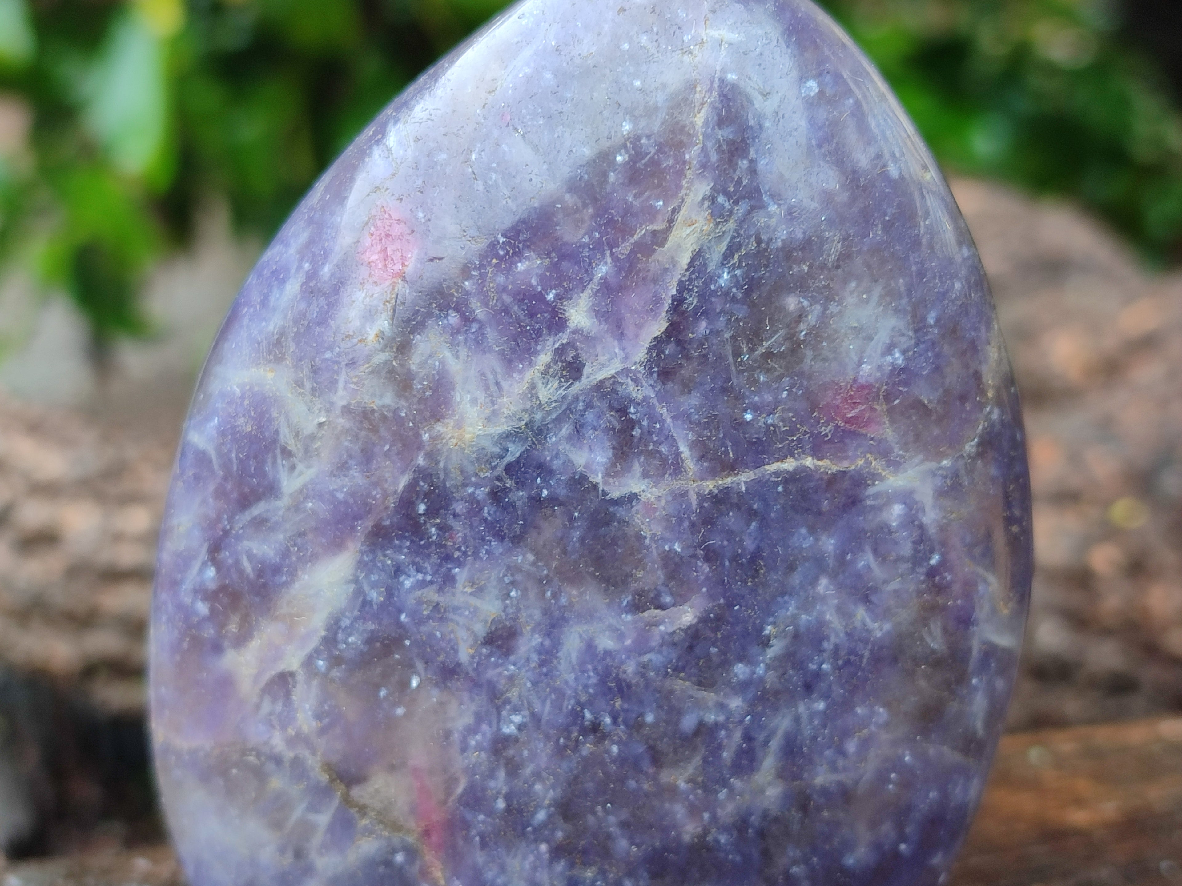 Polished Lepidolite Standing Free Forms x 3 From Madagascar - Toprock Gemstones and Minerals 