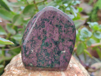 Polished Ruby Corundum In Chrome Verdite Standing Free Forms x 3 From Zimbabwe - Toprock Gemstones and Minerals 