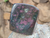 Polished Ruby Corundum In Chrome Verdite Standing Free Forms x 3 From Zimbabwe - Toprock Gemstones and Minerals 