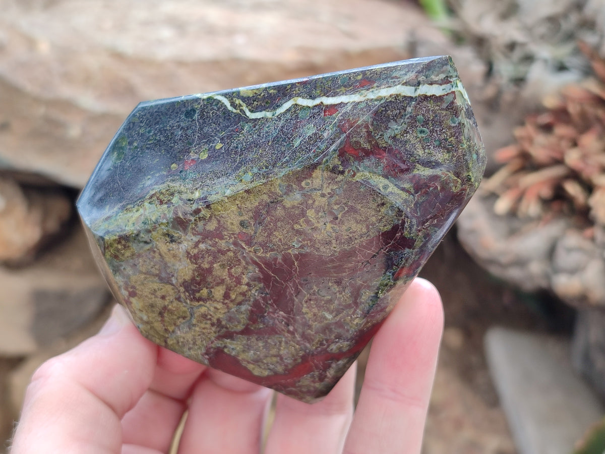 Polished Bastite Dragons Blood Stone Points x 6 From Tshipise, South Africa - Toprock Gemstones and Minerals 