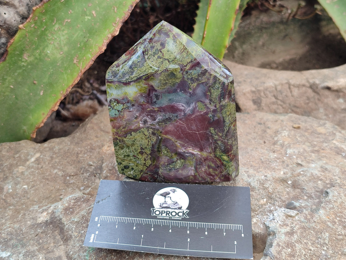 Polished Bastite Dragons Blood Stone Points x 6 From Tshipise, South Africa - Toprock Gemstones and Minerals 