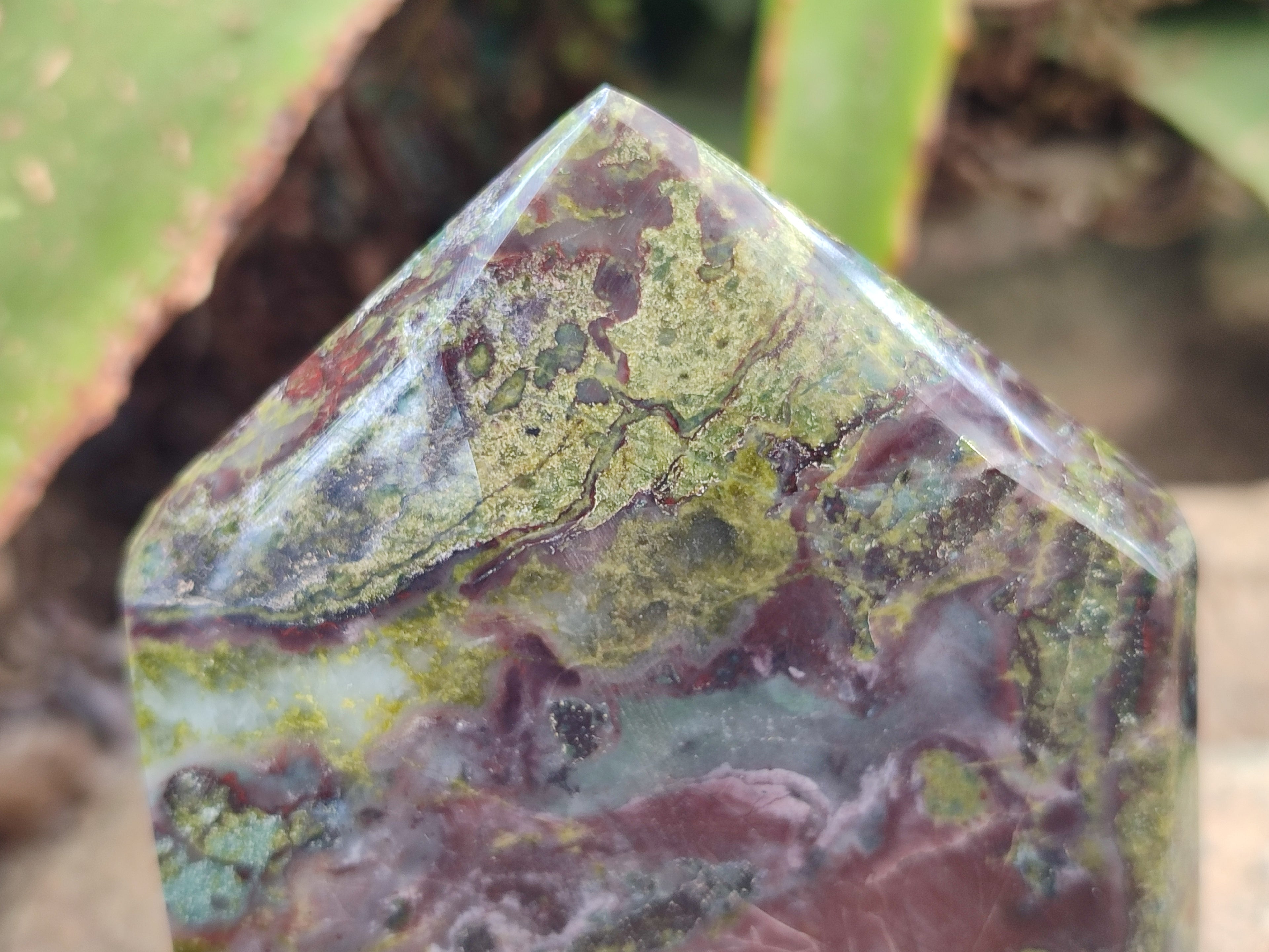 Polished Bastite Dragons Blood Stone Points x 6 From Tshipise, South Africa - Toprock Gemstones and Minerals 