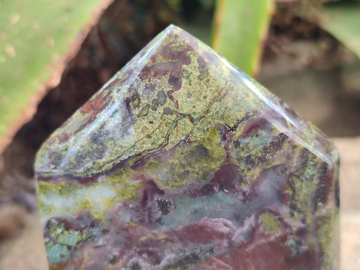 Polished Bastite Dragons Blood Stone Points x 6 From Tshipise, South Africa - Toprock Gemstones and Minerals 