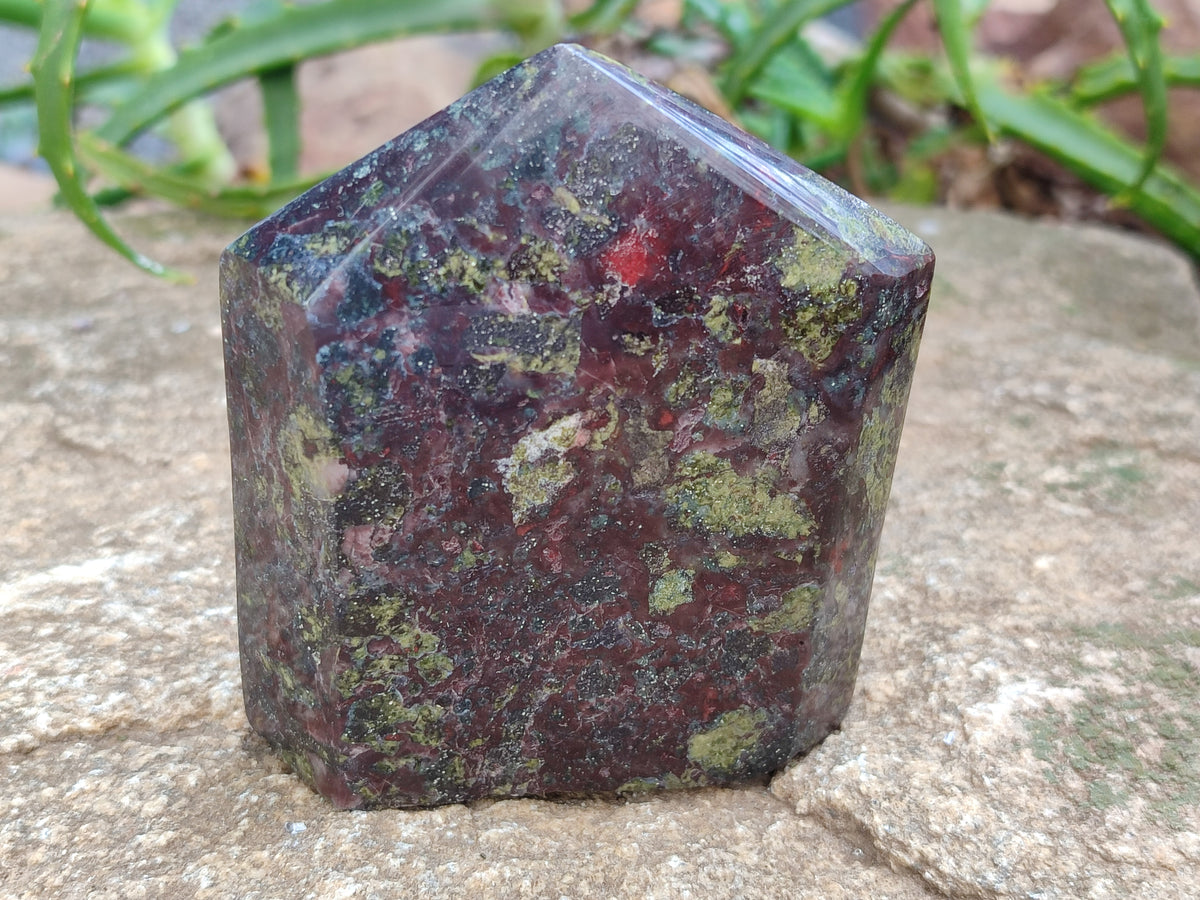 Polished Bastite Dragons Blood Stone Points x 6 From Tshipise, South Africa - Toprock Gemstones and Minerals 