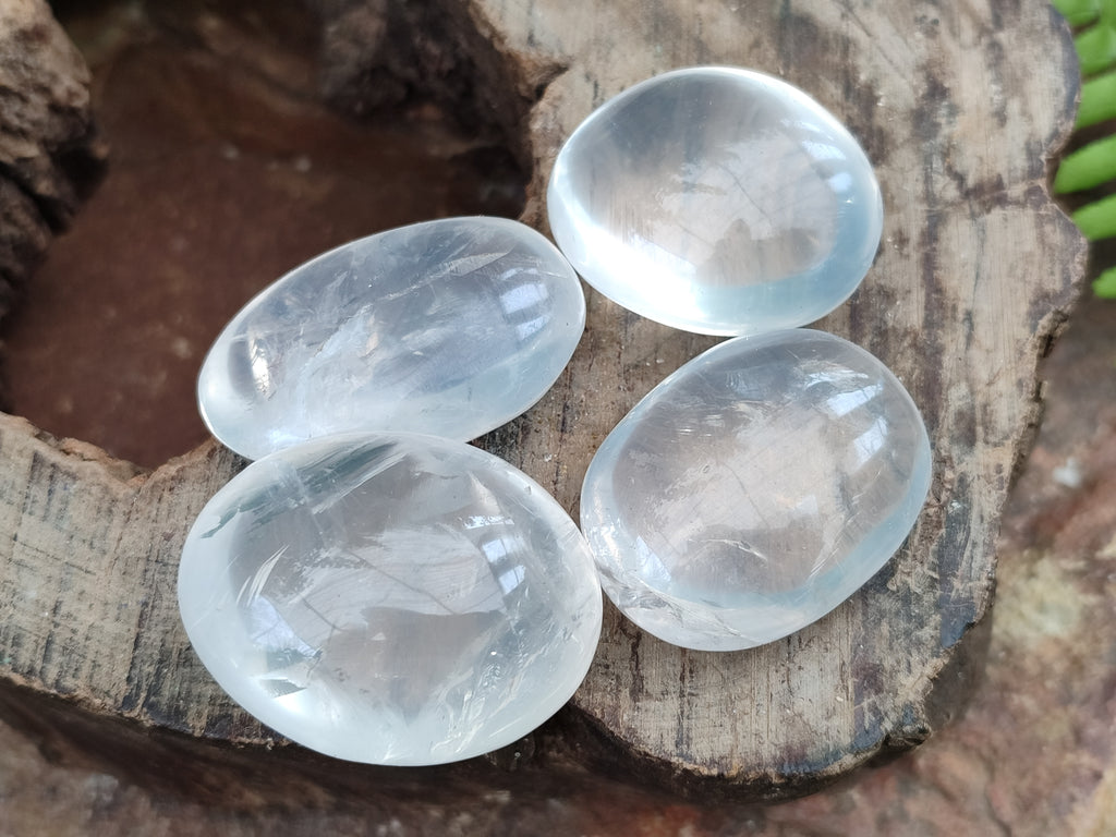 Polished Girasol Pearl Quartz Palm Stones x 23 From Ambatondrazaka, Madagascar - Toprock Gemstones and Minerals 
