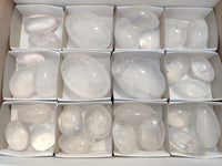 Polished Girasol Pearl Quartz Palm Stones x 23 From Ambatondrazaka, Madagascar - Toprock Gemstones and Minerals 