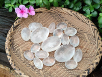 Polished Girasol Pearl Quartz Palm Stones x 23 From Ambatondrazaka, Madagascar - Toprock Gemstones and Minerals 