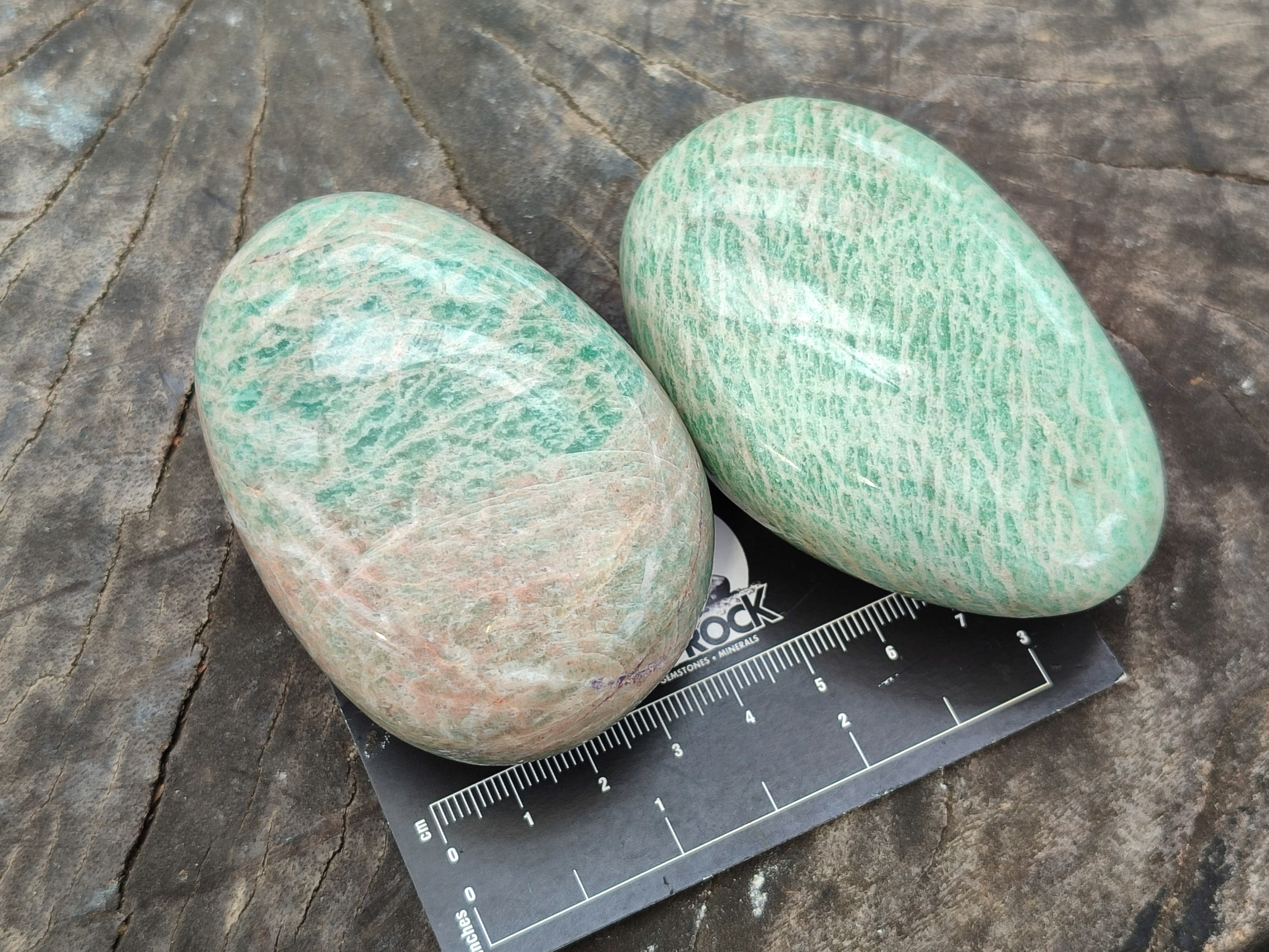Polished Amazonite Palm Stones x 12 from Zimbabwe - Toprock Gemstones and Minerals 