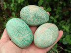Polished Amazonite Palm Stones x 12 from Zimbabwe - Toprock Gemstones and Minerals 