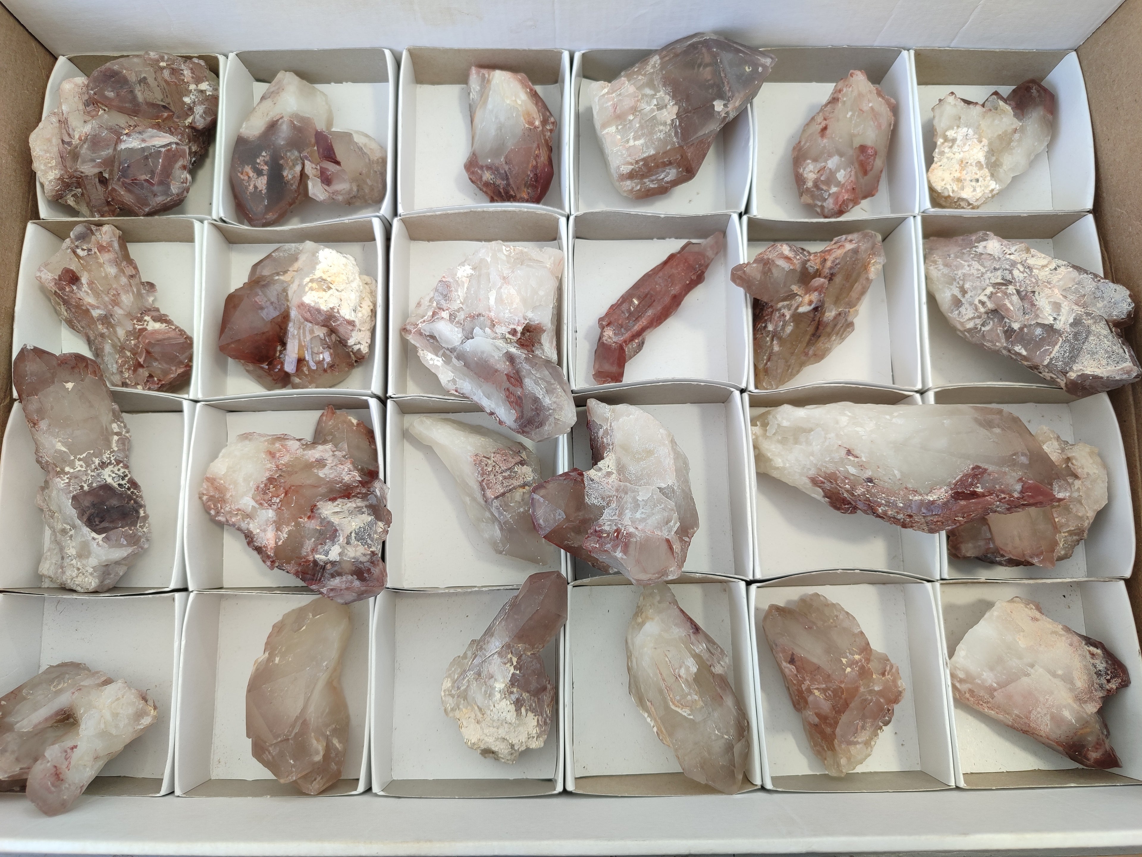 Natural Red Hematoid Quartz Clusters x 25 From Karoi, Zimbabwe - Toprock Gemstones and Minerals 