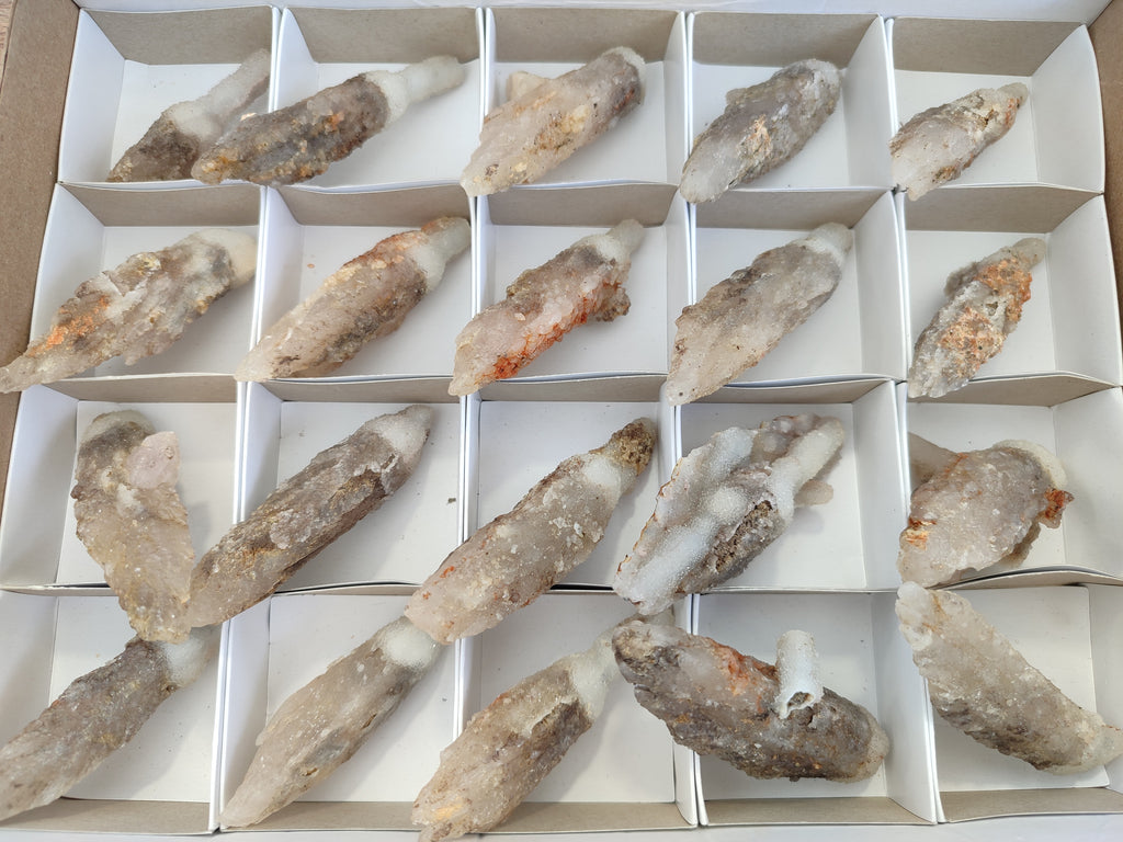 Natural Drusy Quartz Coated Calcite Pseudomorph Specimens x 20 From Alberts Mountain, Lesotho - Toprock Gemstones and Minerals 