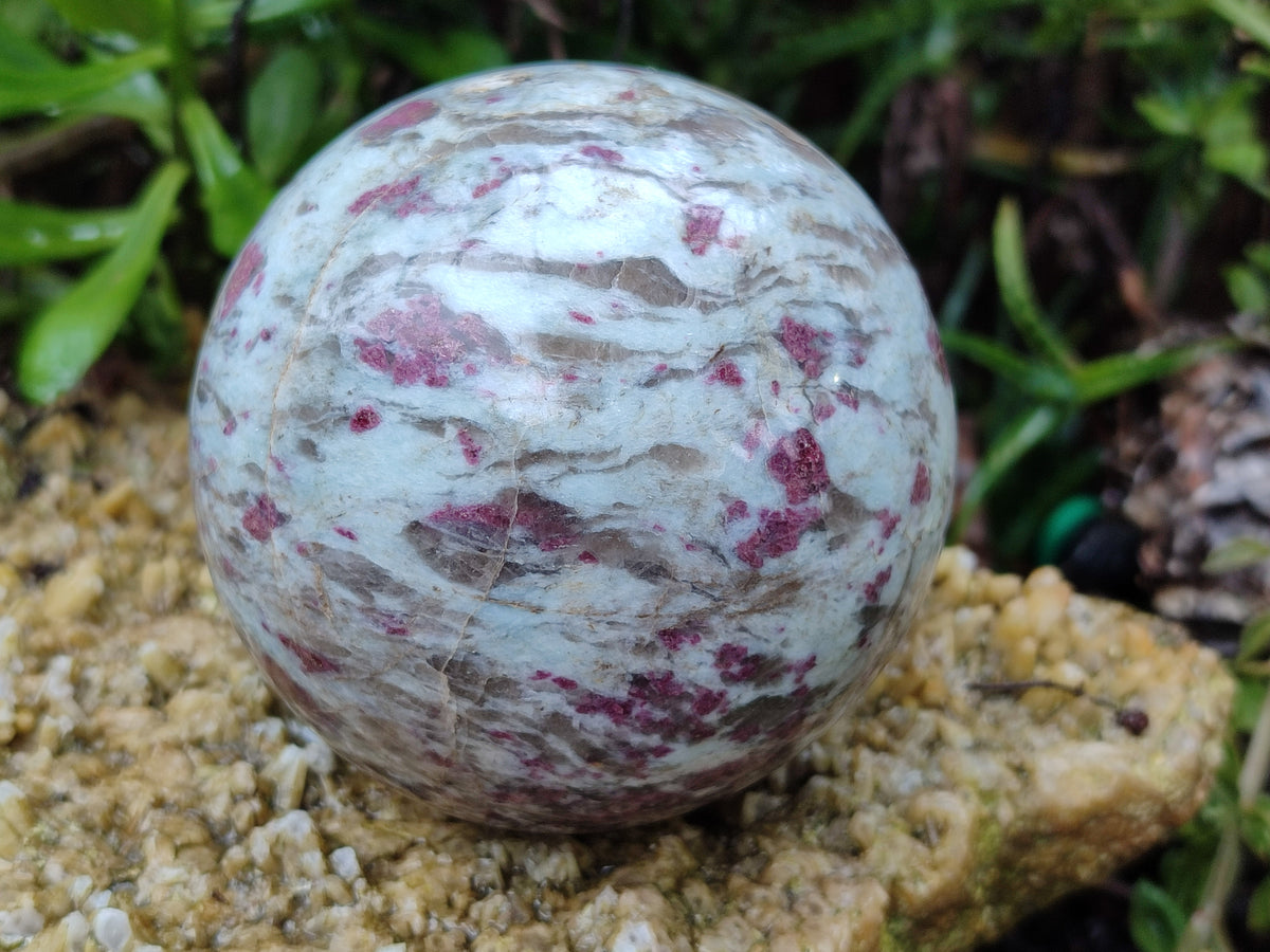 Polished Rubellite Pink Tourmaline Spheres x 2 From Ambatondrazaka, Madagascar - Toprock Gemstones and Minerals 