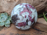 Polished Rubellite Pink Tourmaline Spheres x 2 From Ambatondrazaka, Madagascar - Toprock Gemstones and Minerals 