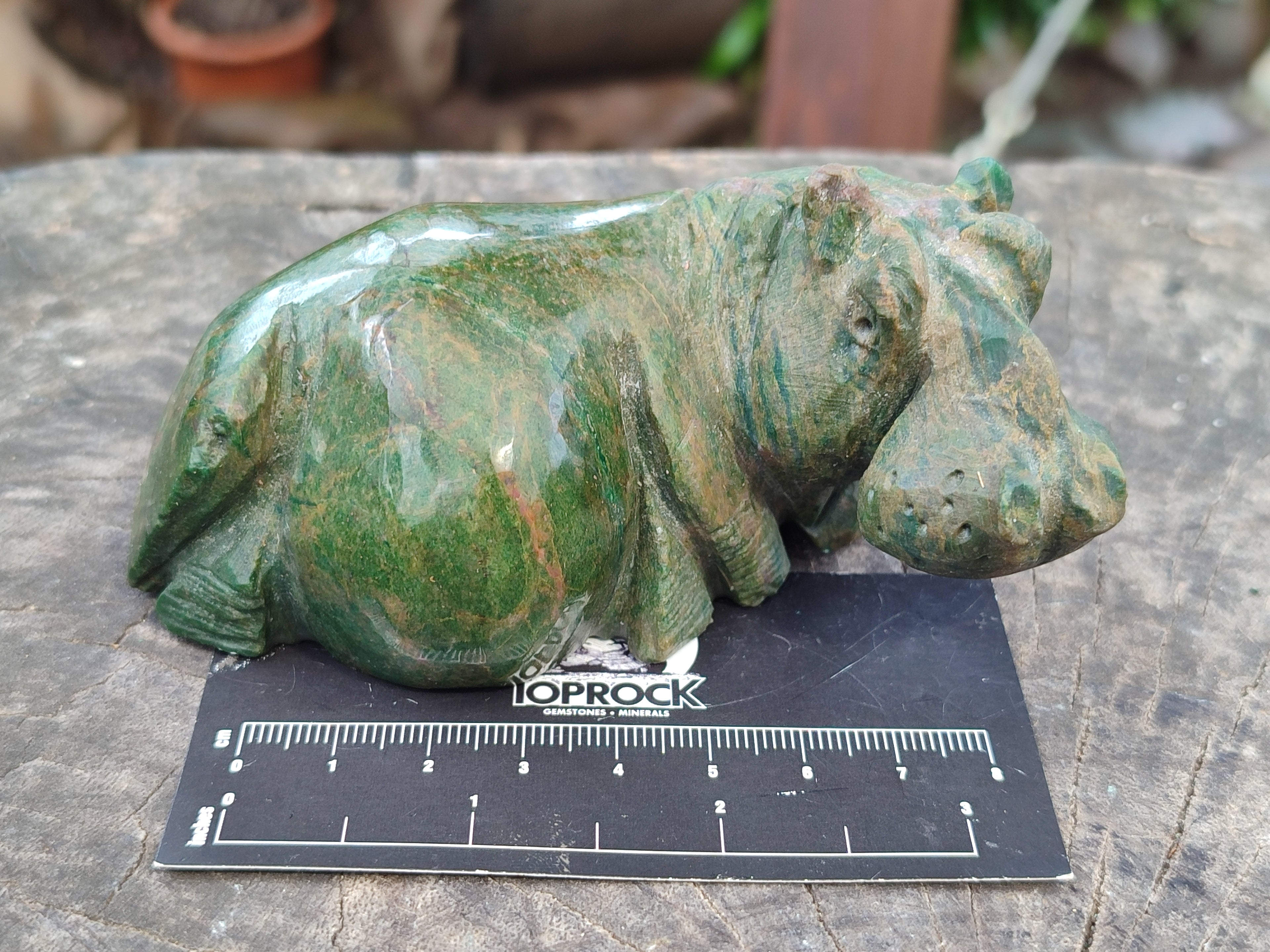 Hand Made Ruby Corundum In Chrome Verdite Carvings x 3 From Zimbabwe - Toprock Gemstones and Minerals 