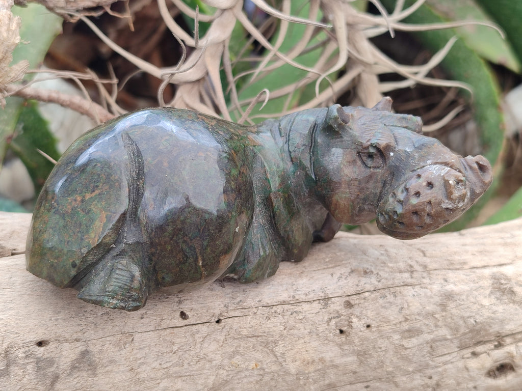 Hand Made Ruby Corundum In Chrome Verdite Carvings x 3 From Zimbabwe - Toprock Gemstones and Minerals 