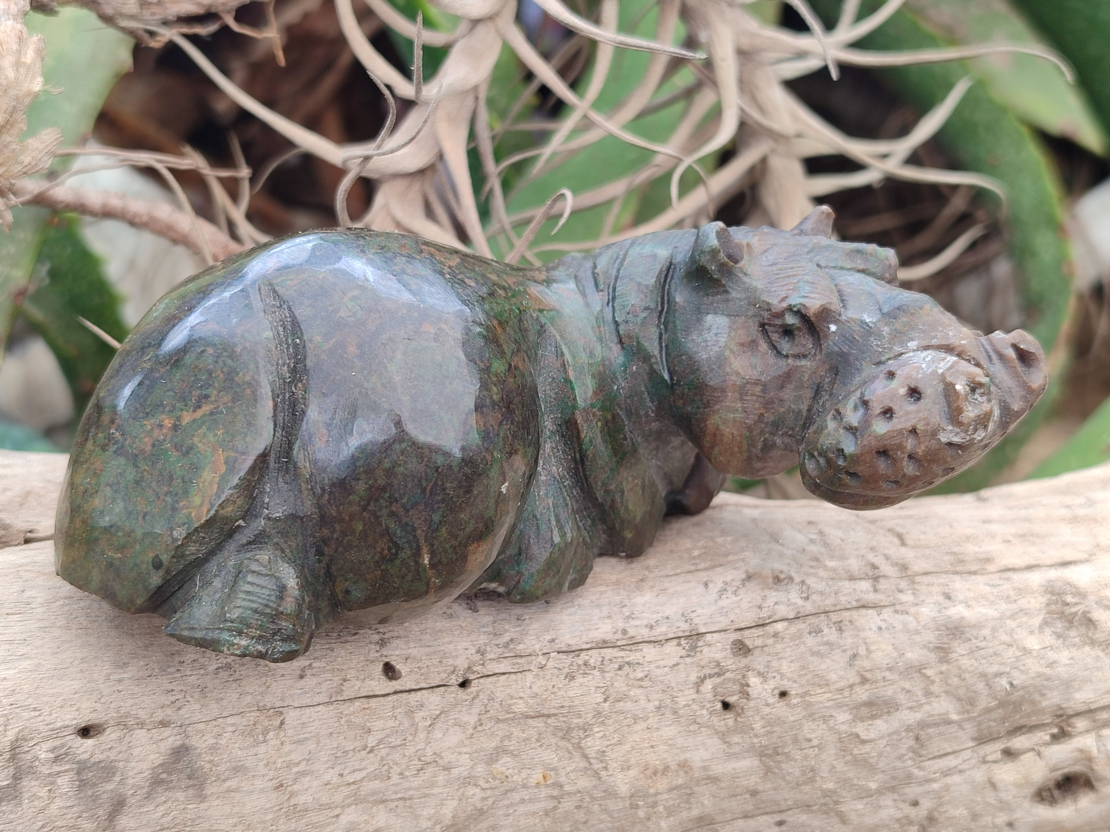 Hand Made Ruby Corundum In Chrome Verdite Carvings x 3 From Zimbabwe - Toprock Gemstones and Minerals 