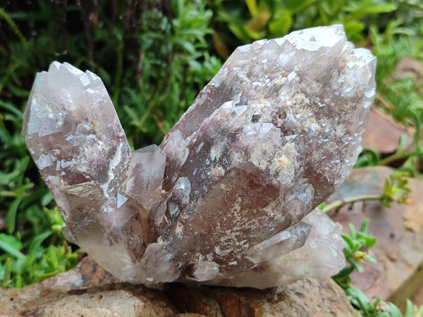 Natural Red Hematoid Quartz Clusters x 2 From Karoi, Zimbabwe
