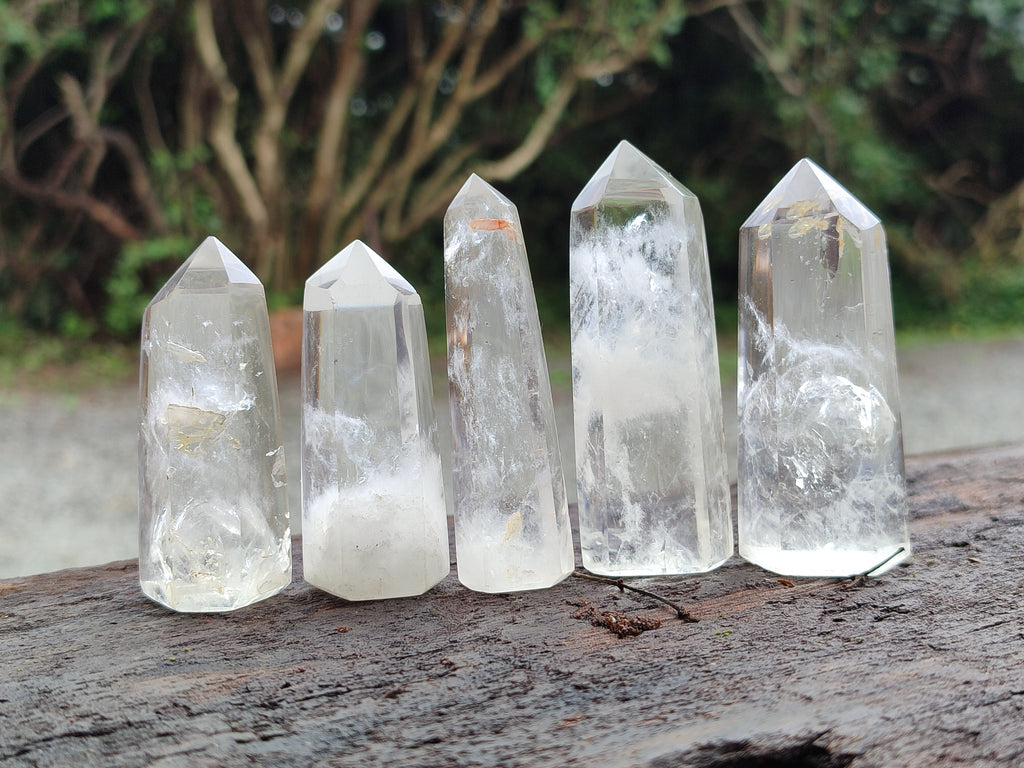 Polished Clear Quartz Crystals x 12 From Madagascar - Toprock Gemstones and Minerals 