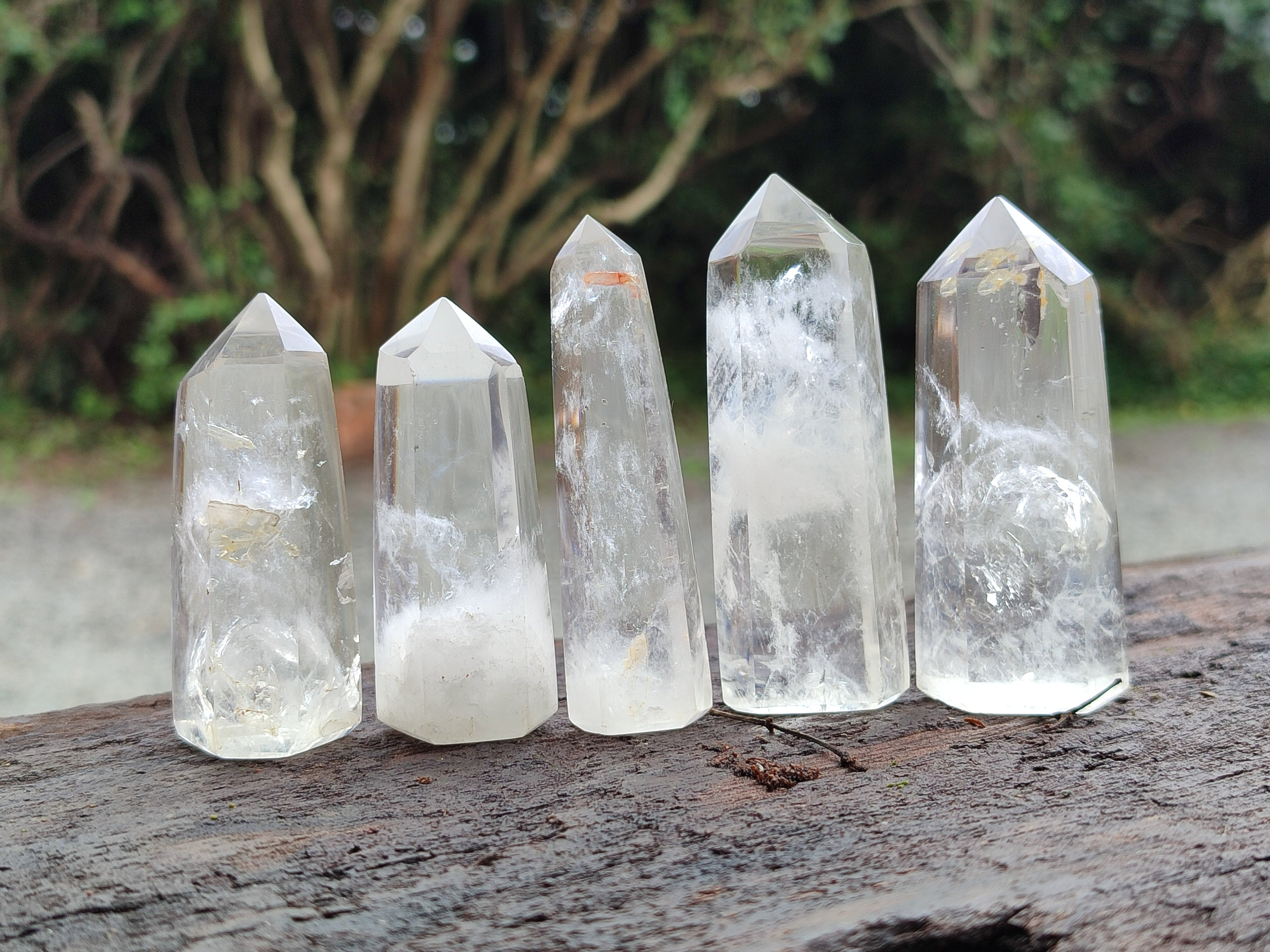 Polished Clear Quartz Crystals x 12 From Madagascar - Toprock Gemstones and Minerals 