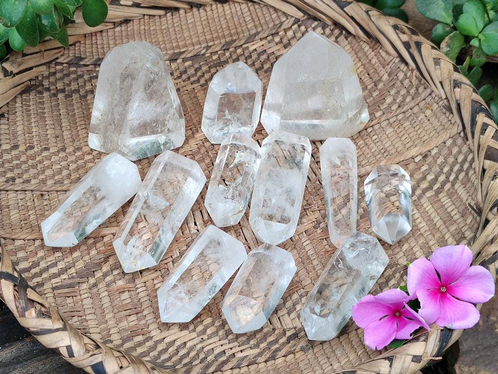 Polished Clear Quartz Crystals x 12 From Madagascar - Toprock Gemstones and Minerals 