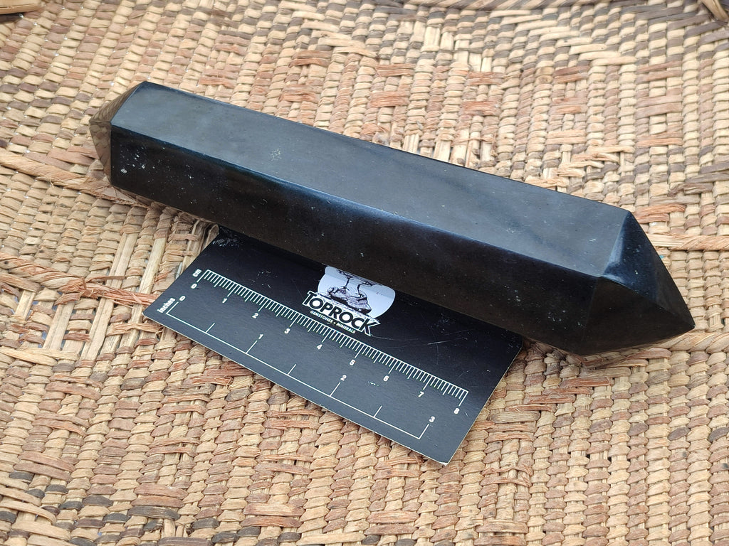 Polished Double Terminated Black Basalt Points x 3 From Antsirabe, Madagascar - Toprock Gemstones and Minerals 