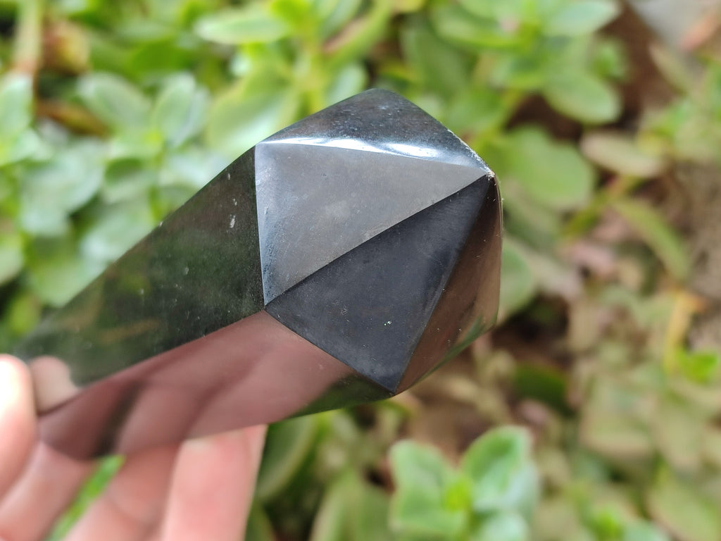 Polished Double Terminated Black Basalt Points x 3 From Antsirabe, Madagascar - Toprock Gemstones and Minerals 