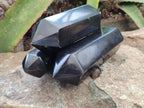 Polished Double Terminated Black Basalt Points x 3 From Antsirabe, Madagascar - Toprock Gemstones and Minerals 