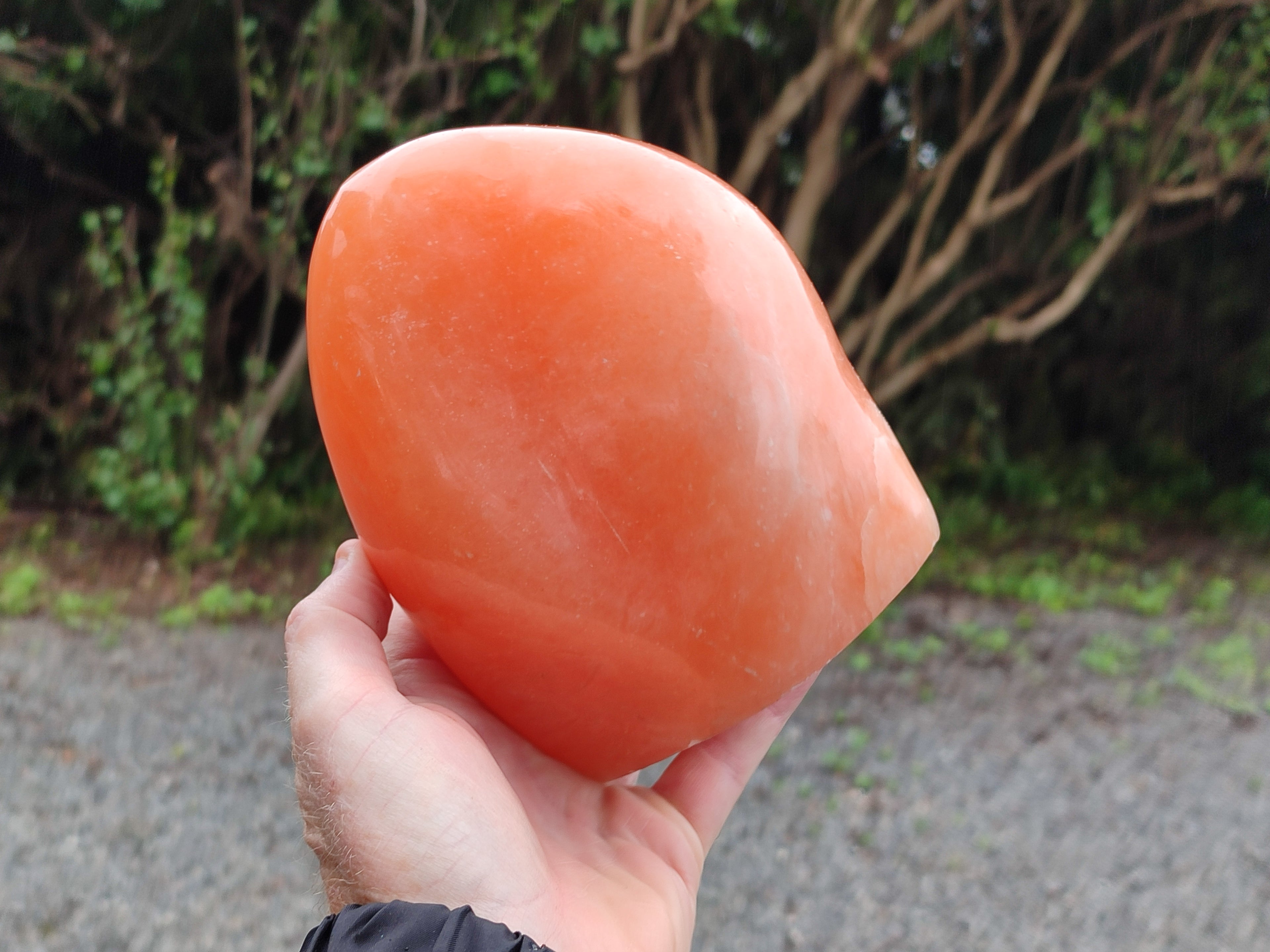 Polished Orange Twist Calcite Standing Free Form x 1 From Madagascar - Toprock Gemstones and Minerals 