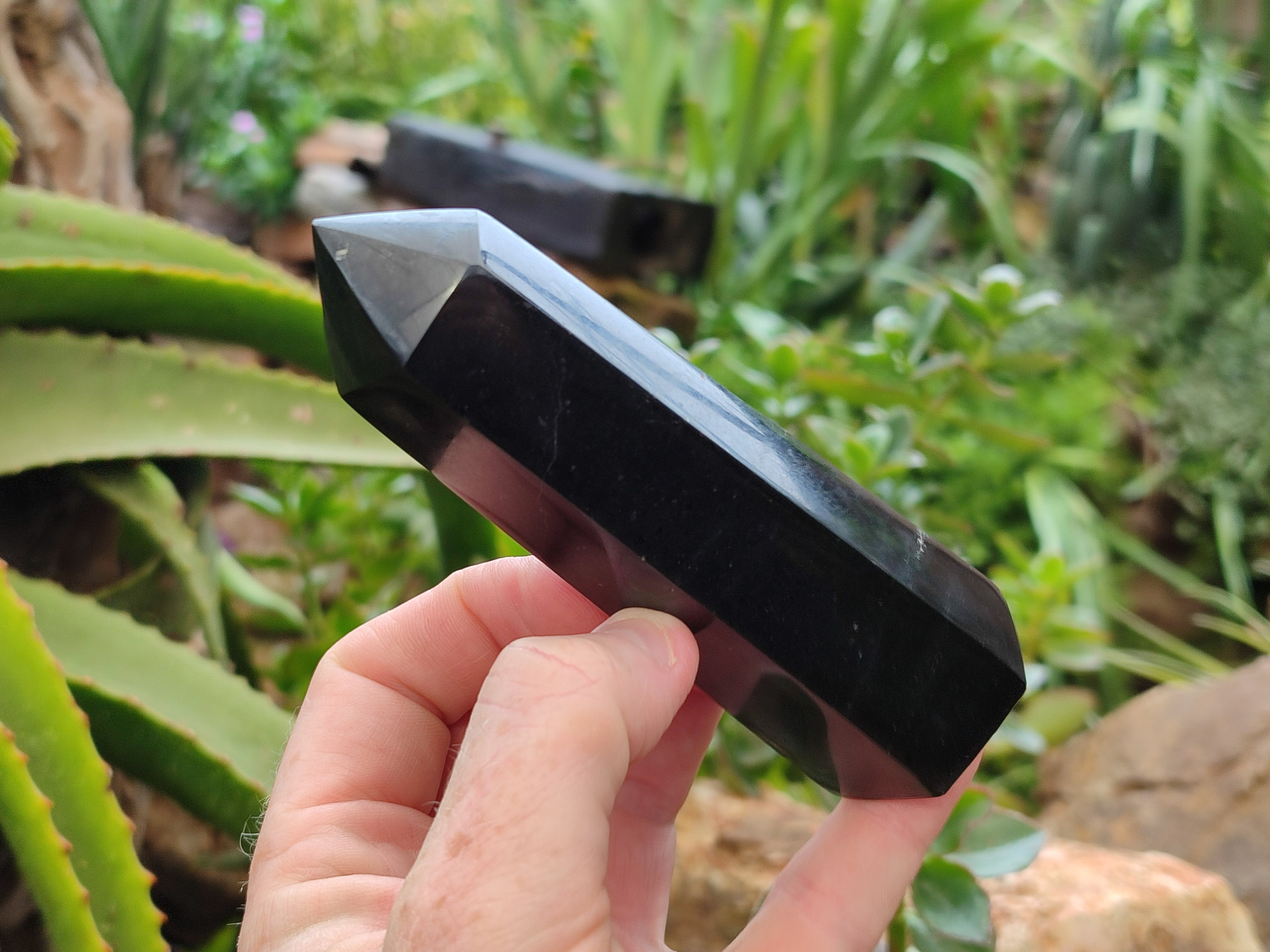 Polished Black Basalt Points x 12 From Antsirabe, Madagascar - Toprock Gemstones and Minerals 
