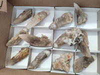 Natural Drusy Quartz Coated Calcite Pseudomorph Specimens x 12 From Alberts Mountain, Lesotho - Toprock Gemstones and Minerals 