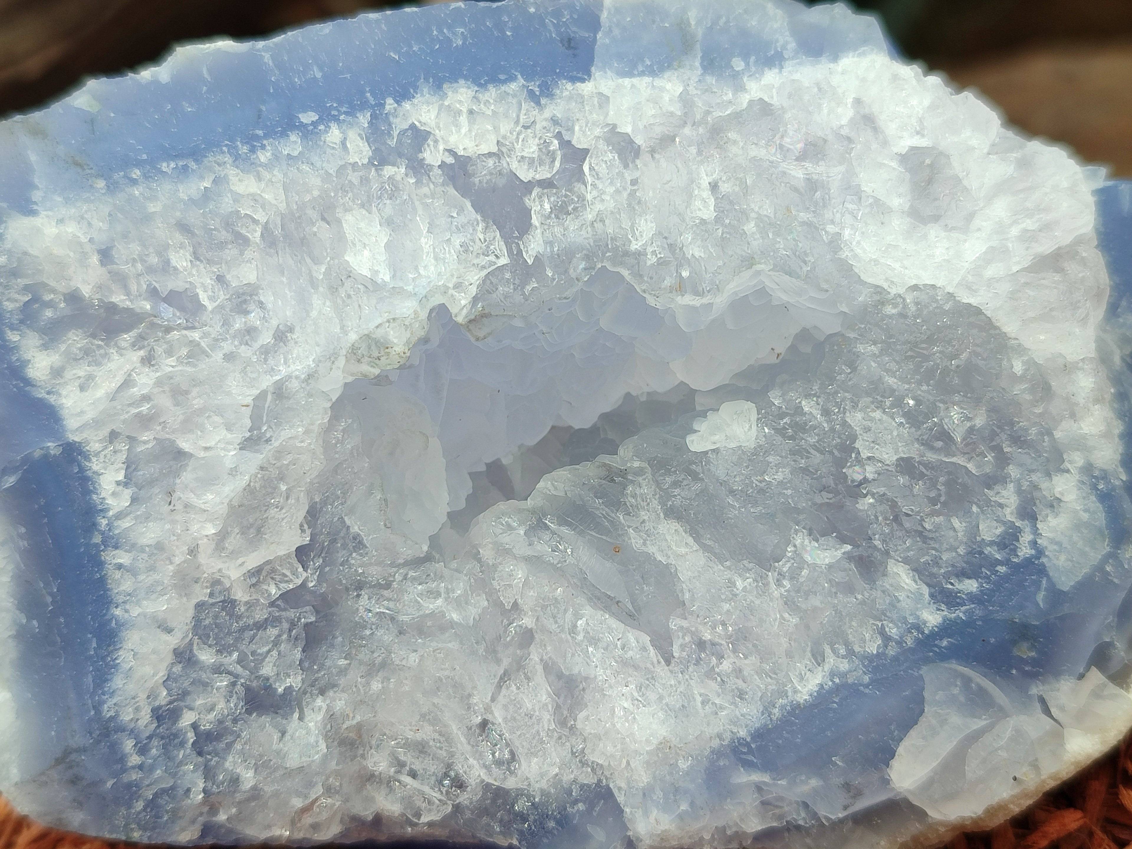 Natural Blue Lace Agate Geode Specimens x 9 From Nsanje, Malawi - Toprock Gemstones and Minerals 