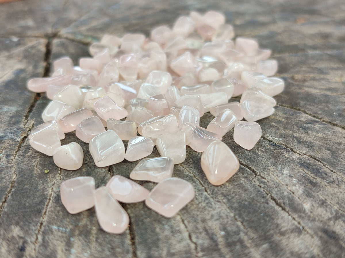 Polished Rose Quartz Chips - sold per kg - From Madagascar - Toprock Gemstones and Minerals 