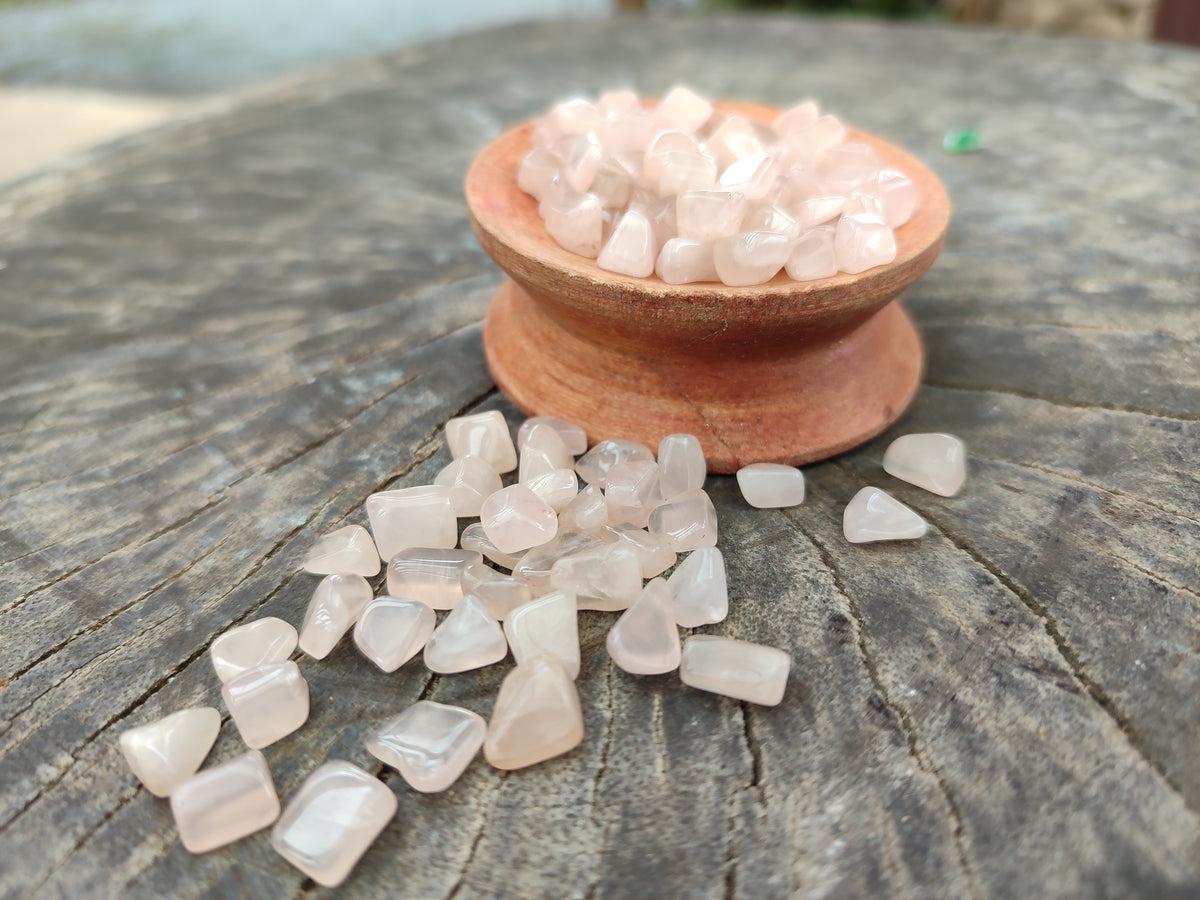 Polished Rose Quartz Chips - sold per kg - From Madagascar - Toprock Gemstones and Minerals 