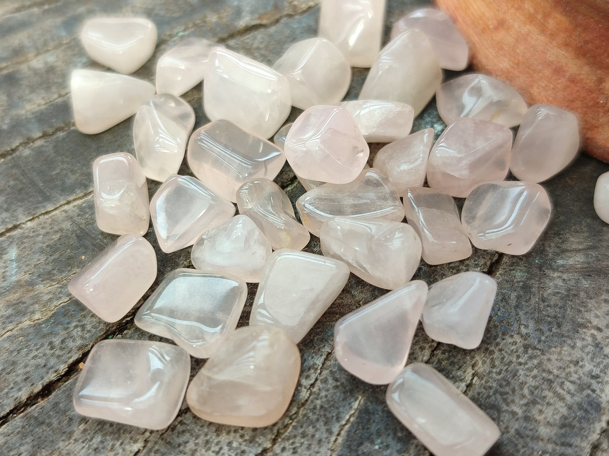 Polished Rose Quartz Chips - sold per kg - From Madagascar - Toprock Gemstones and Minerals 