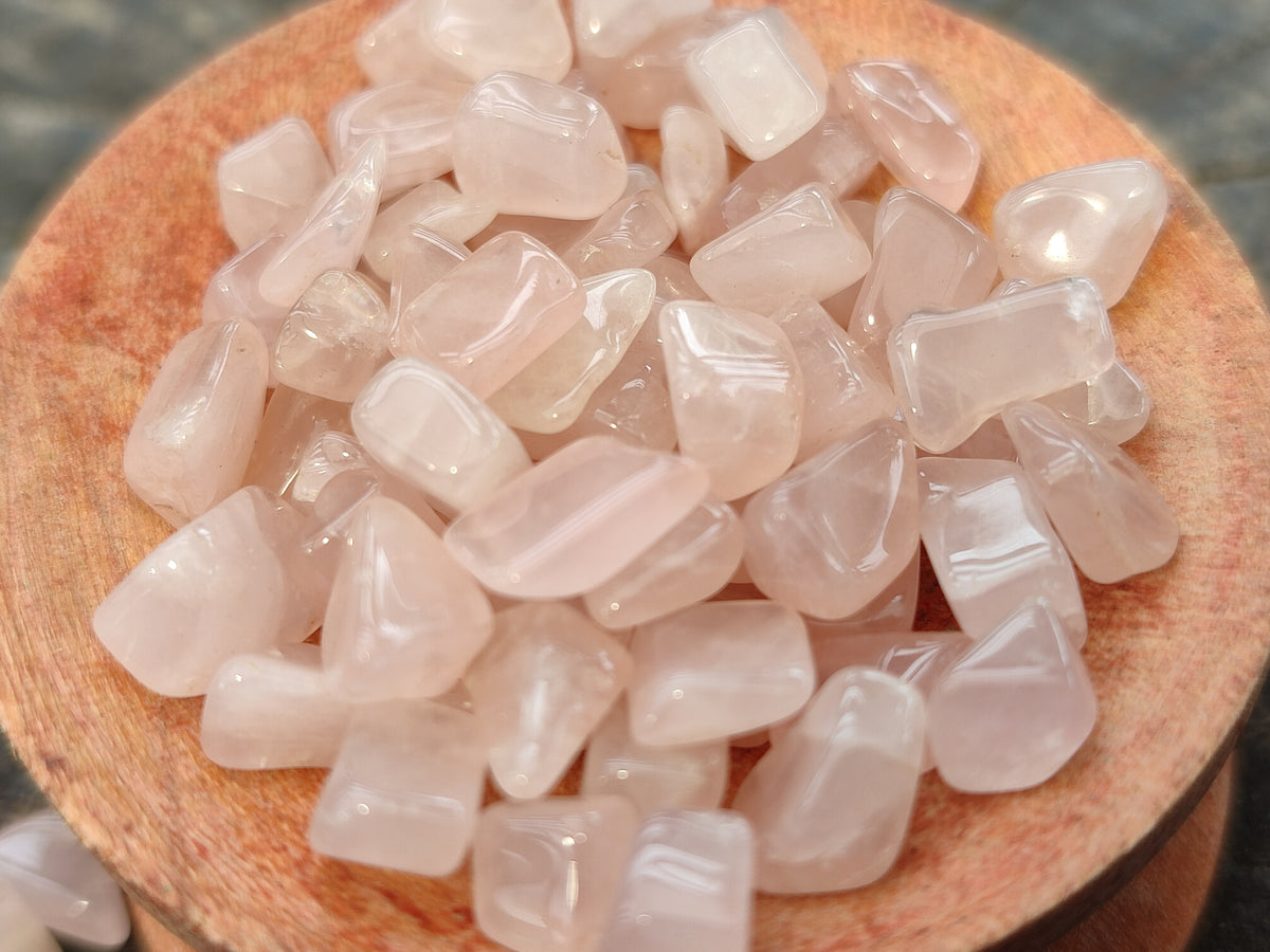 Polished Rose Quartz Chips - sold per kg - From Madagascar - Toprock Gemstones and Minerals 