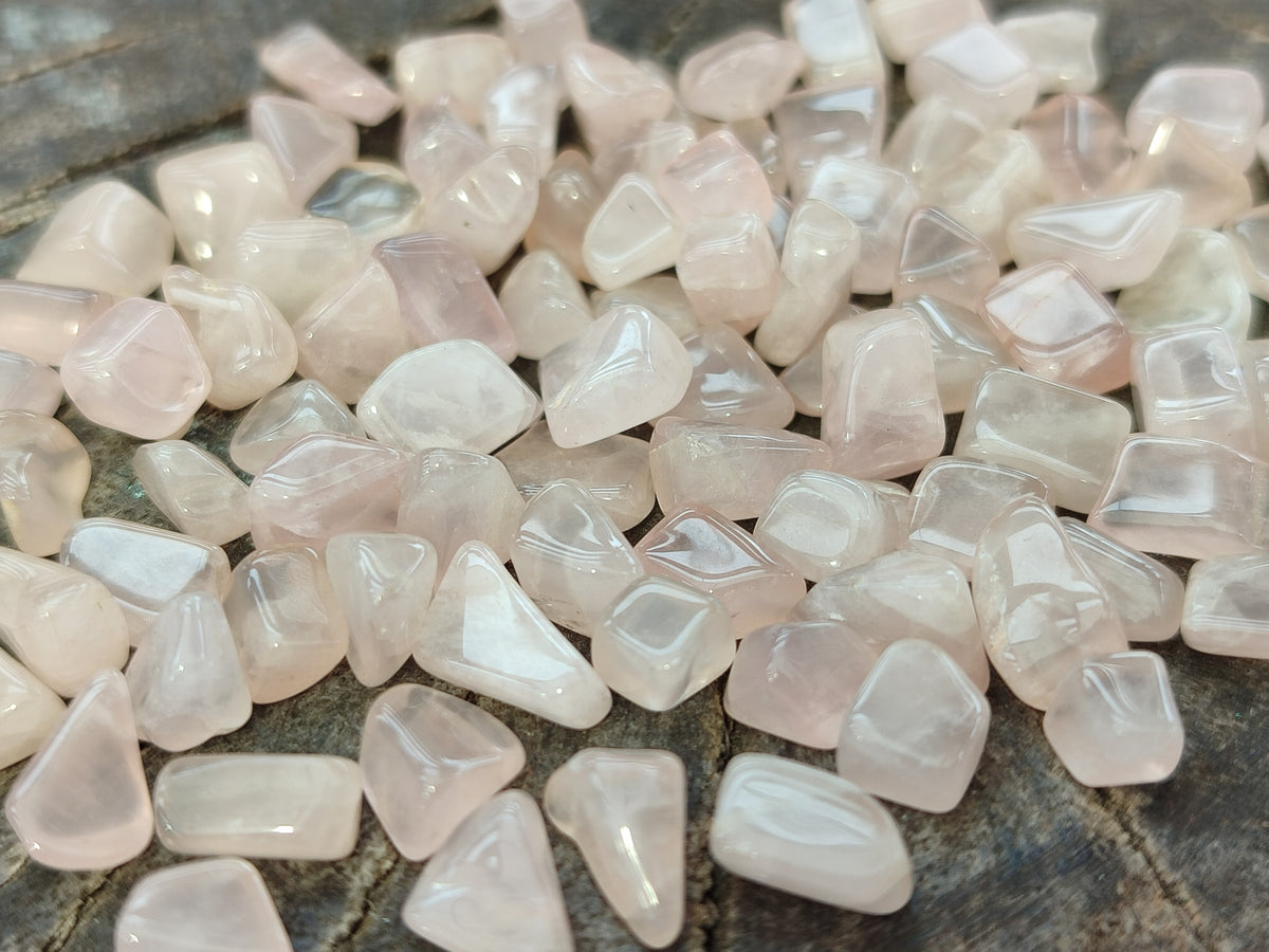 Polished Rose Quartz Chips - sold per kg - From Madagascar - Toprock Gemstones and Minerals 