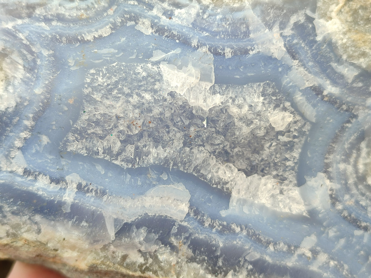 Natural Blue Lace Agate Geode Specimens x 3 From Nsanje, Malawi - Toprock Gemstones and Minerals 