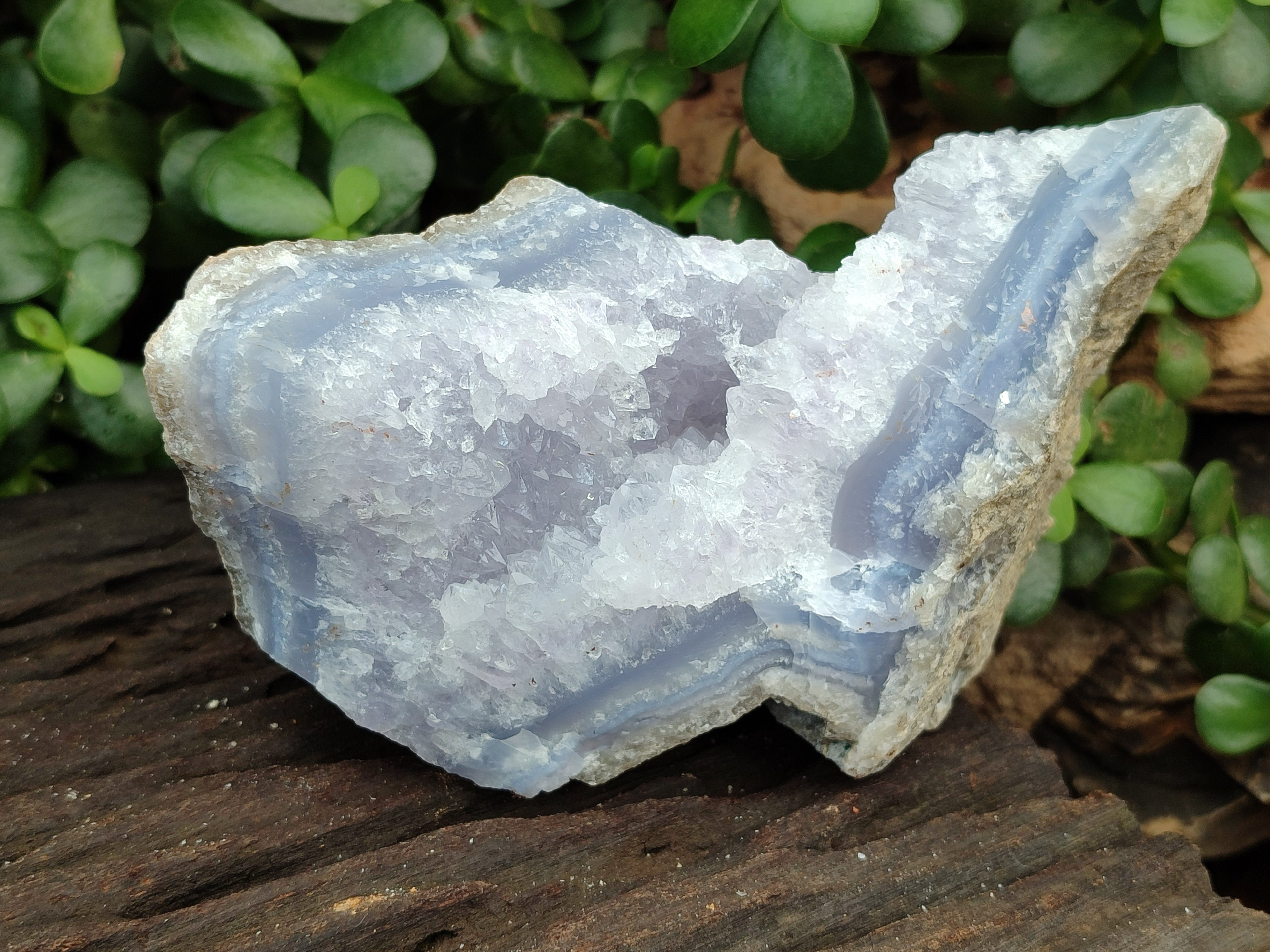 Natural Blue Lace Agate Geode Specimens x 3 From Nsanje, Malawi - Toprock Gemstones and Minerals 